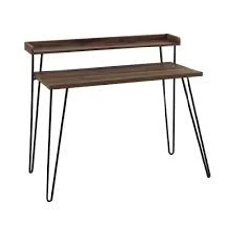BOXED HAVEN RETRO DESK WITH RISER WALNUT