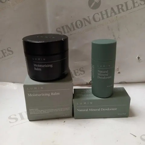LOT OF 2 LUMIN MOISTURIZING BALM 50ML & NATURAL MINERAL DEODORANT 15G