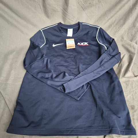 NIKE DRI-FIT NAVY KICK LONG-SLEEVE SPORT TOP – MEN'S SIZE M