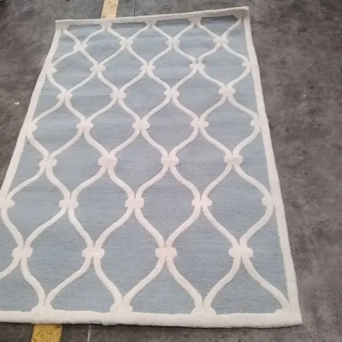 NEVA GEOMETRIC WOOL HAND WOVEN AREA RUG APPROXIMATELY 122X183CM