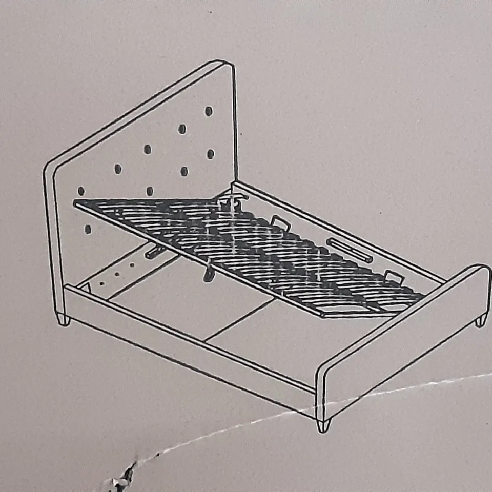 BOXED ASHBOURNE 5FT SIDE OTTOMAN BED IN DARK GREY  , 3 BOXES