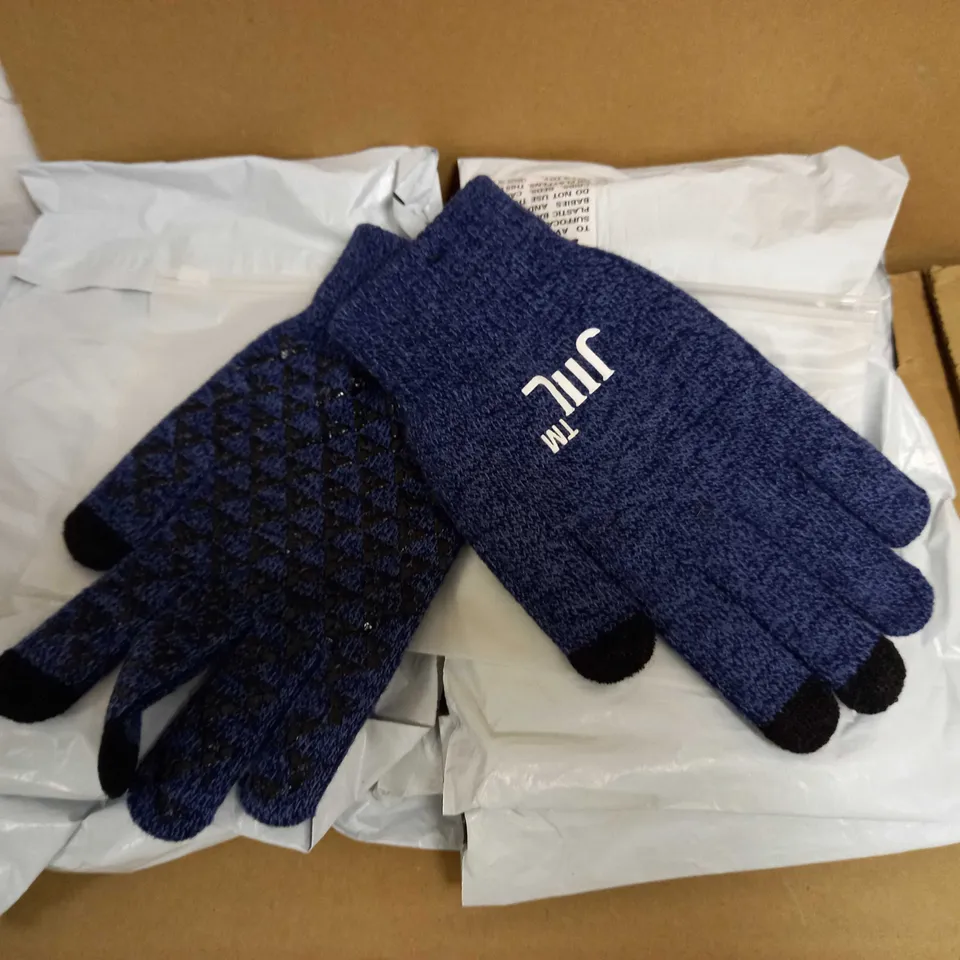 6 PACKS OF JIIL NAVY BLUE TOUCH SCREEN GLOVES - BLUE, SIZE XL