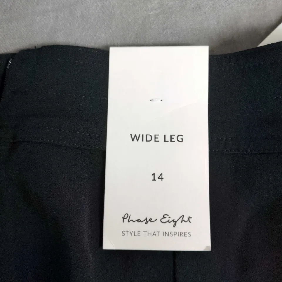 PHASE EIGHT WIDE-LEG TROUSERS, BLACK, UK 14