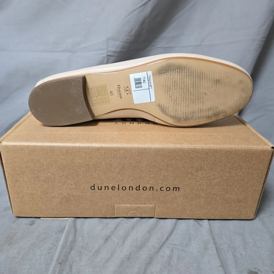 DUNE LONDON CREAM LEATHER LOAFERS – WOMEN'S SLIP-ON SHOES (EU 40) SIZE 7