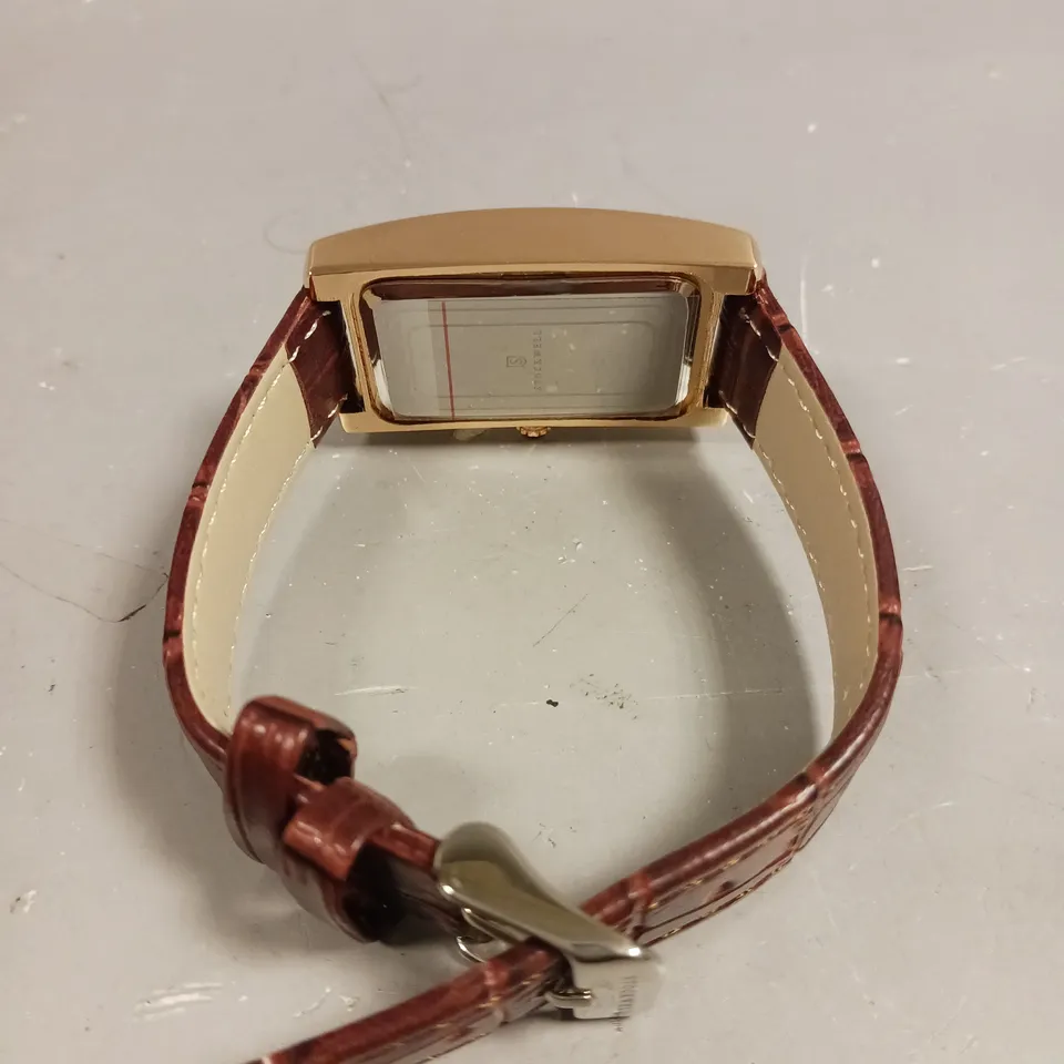 LADIES STOCKWELL WATCH – TEXTURED DIAL WITH SUB DIAL MINUTE HAND – LEATHER STRAP