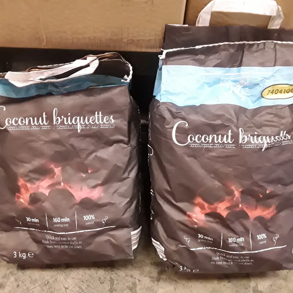 PALLET OF APPROXIMATELY 60 BAGS OF COCONUT BRIQUETTES CHARCOAL 