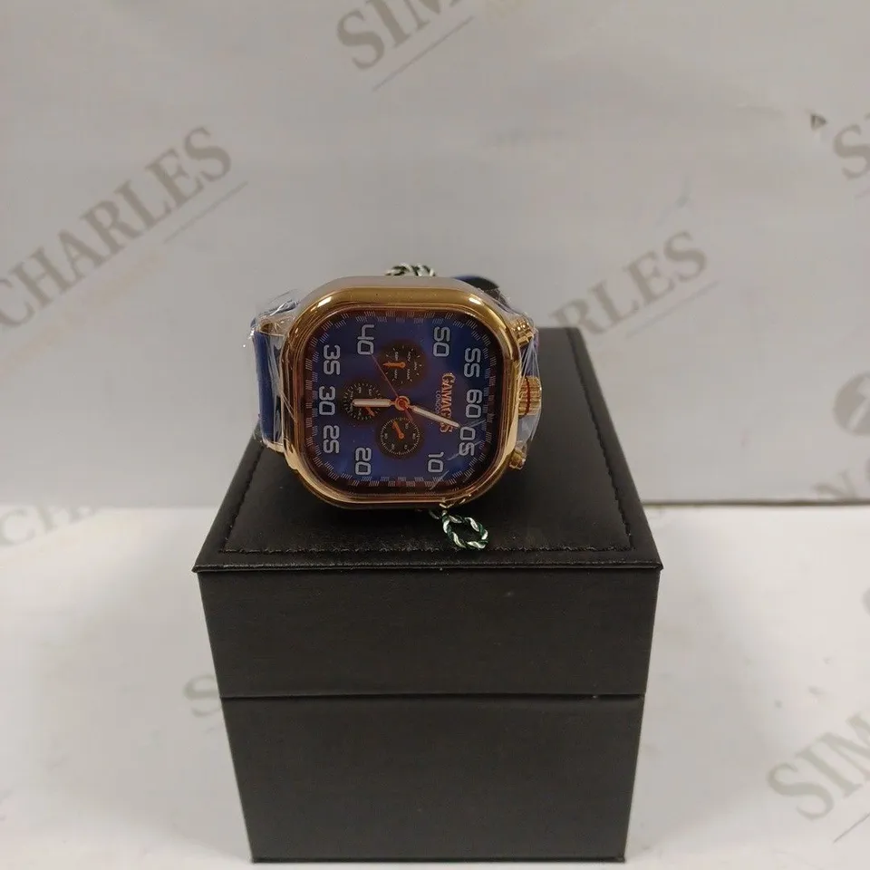 GAMAGES OF LONDON LIMITED EDITION HAND ASSEMBLED VERTICAL ASTUTE AUTOMATIC BLUE WATCH RRP £710