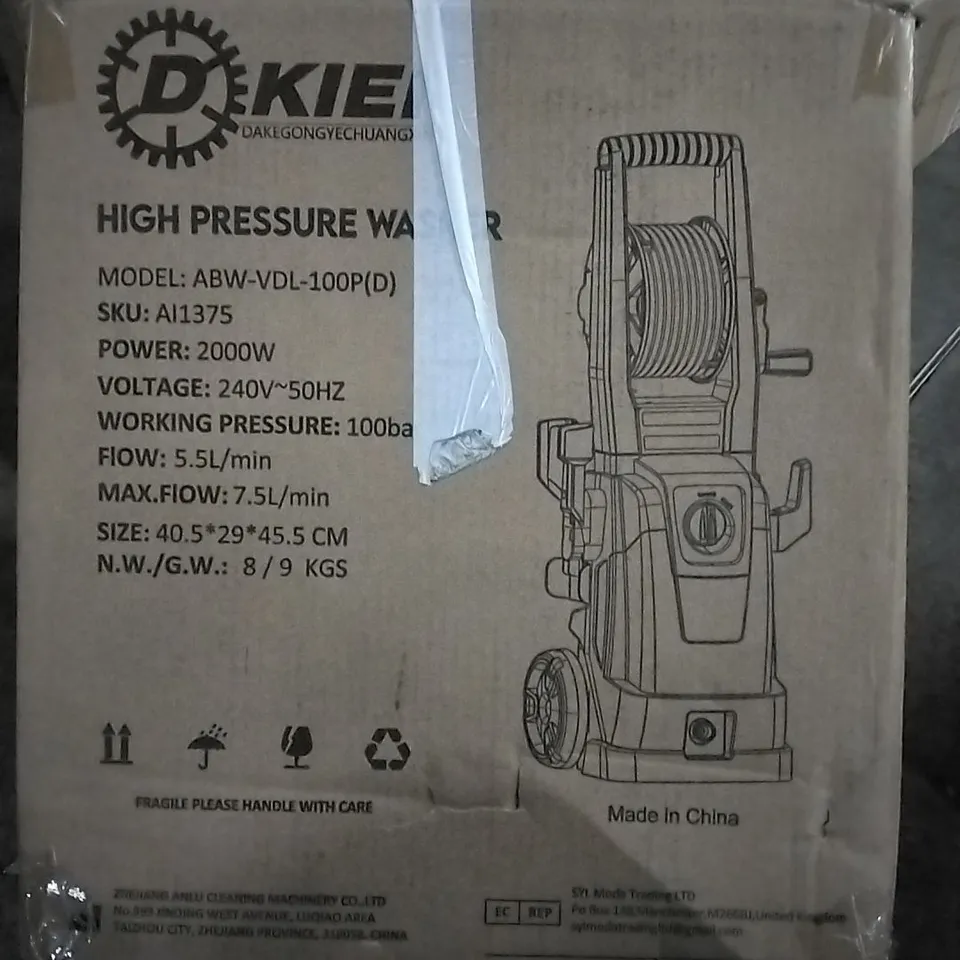 BOXED DKIEI HIGH PRESSURE WASHER