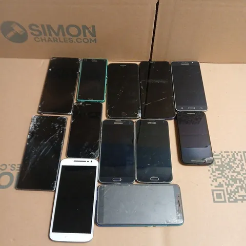 APPROXIMATELY 10 ASSORTED DAMAGED / BROKEN MOBILE PHONES