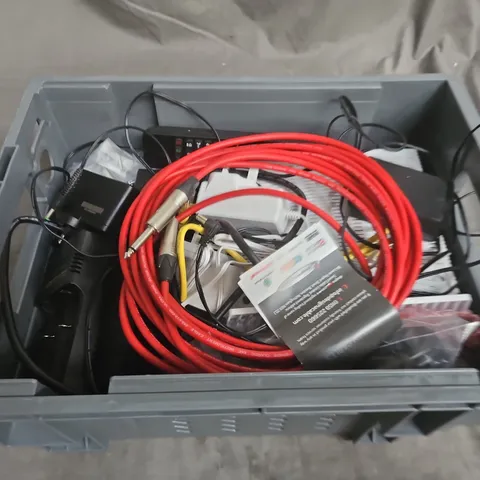 APPROXIMATELY 8 ASSORTED ELECTRICAL PRODUCTS TO INCLUDE PLUGS , BRSK BOXES AND SKY REMOTES , ETC 