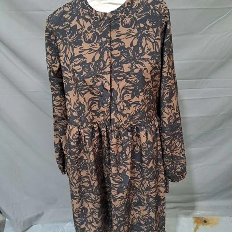 VERA MODA DRESS IN BROWN/BLACK FLORAL SIZE M
