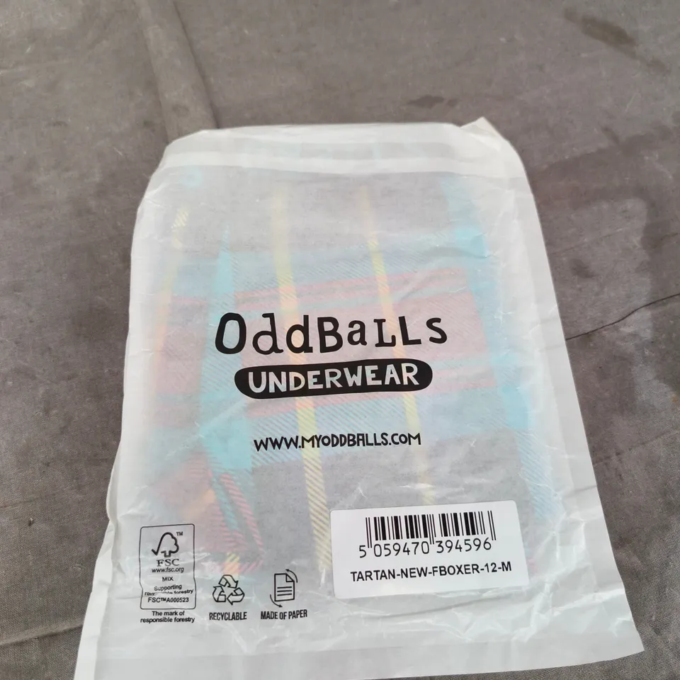 ODDBALLS UNDERWEAR – TARTAN BOXER - SIZE M