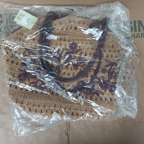 bagged nobody's child embroidered basket bag