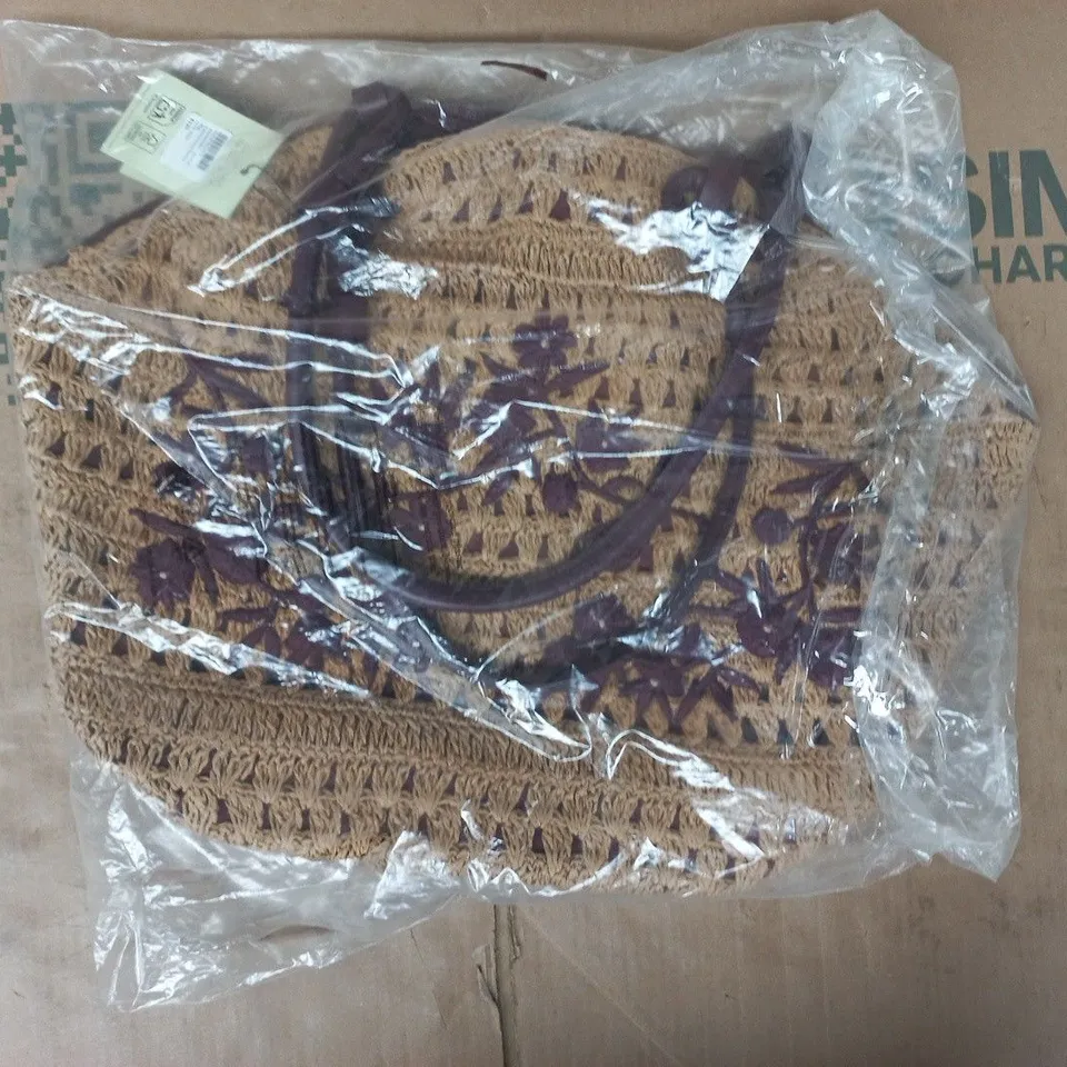 bagged nobody's child embroidered basket bag