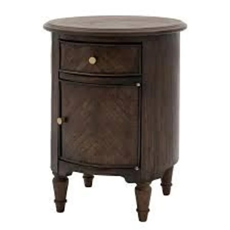 BOXED MADISON DRUM SIDE TABLE PEROBA 450 x 450 x 580mm