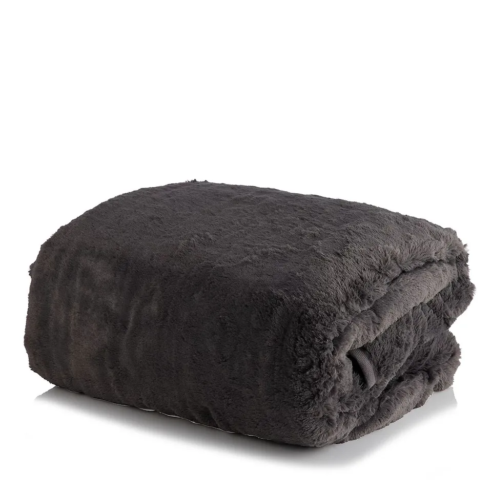 COZEE HOME FAMILY SIZED FAUX FUR & VELVETSOFT HEATEDTHROW W/ 9 HEAT SETTINGS.