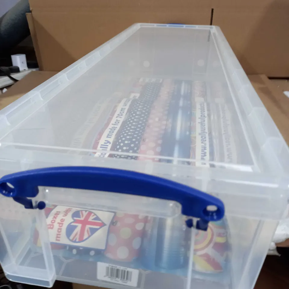 REALLY USEFUL BOX 22L CLEAR WITH CLIP LOCK HANDLES