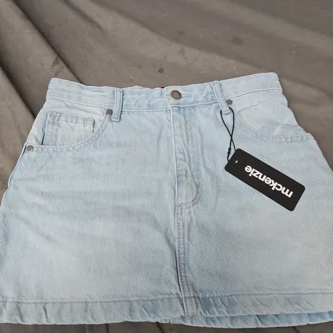 MCKENZIE DENIM SKIRT – LIGHT WASH, UK 6