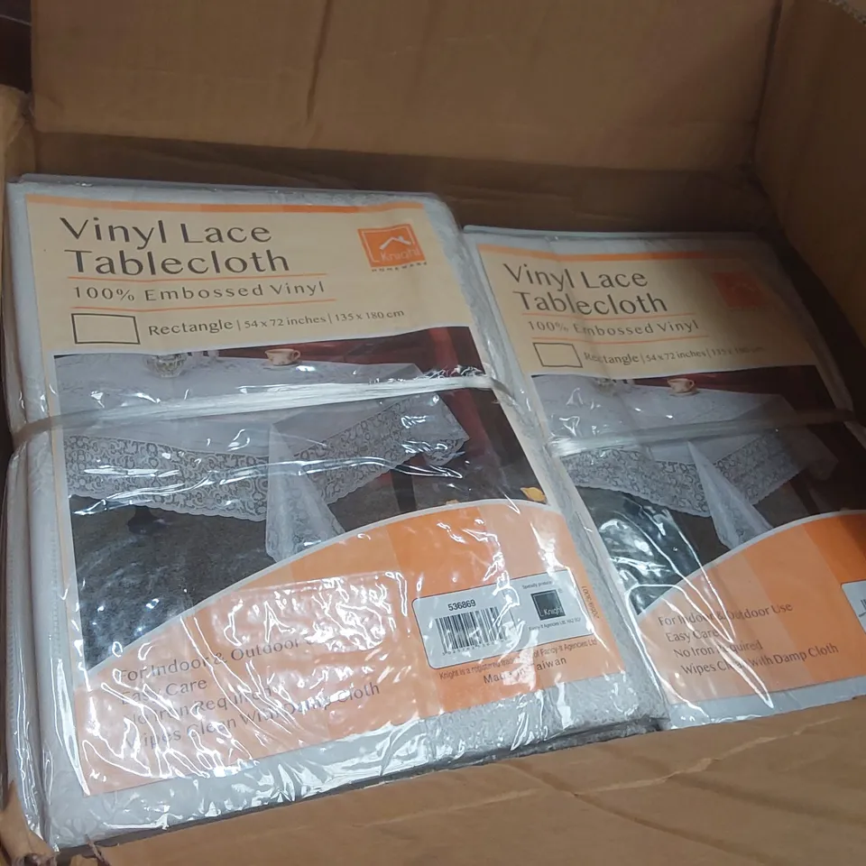 PALLET CONTAINING A VERY LARGE QUANTITY OF ASSORTED ITEMS INCLUDING: VINYL LACE TABLECLOTHS ECT