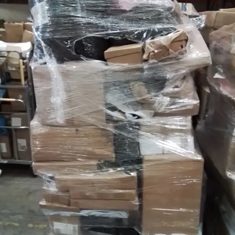 PALLET CONTAINING VARIOUS ASSORTED ITEMS TO INCLUDE, HIGH HEELED SHOES, VILEDA BUCKET SET, CAMPING COOKING SET, AND LOTS MORE UNMARKED BOXED ITEMS