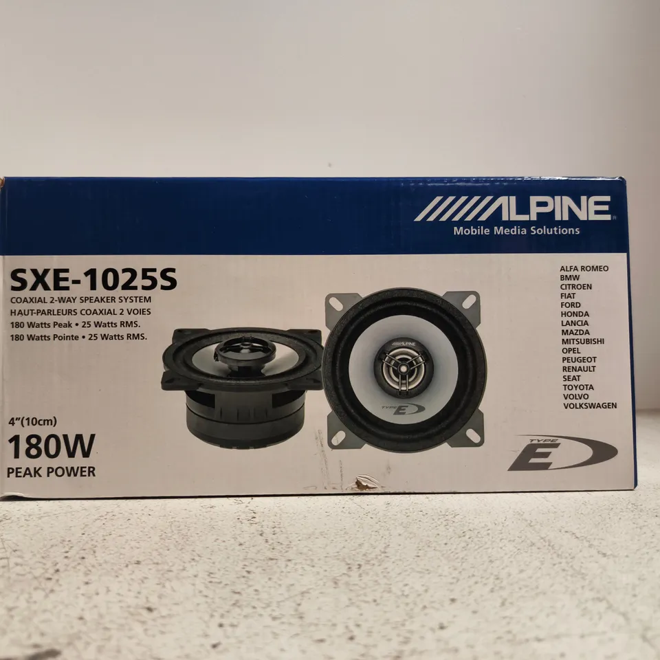 BOXED ALPINE SXE-1025S COAXIAL 2-WAY SPEAKER SYSTEM