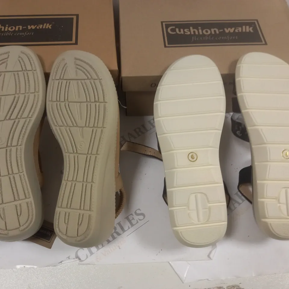 LOT OF 2 BOXED PAIRS OF CUSHION WALK SHOES - SIZE 5 & 6