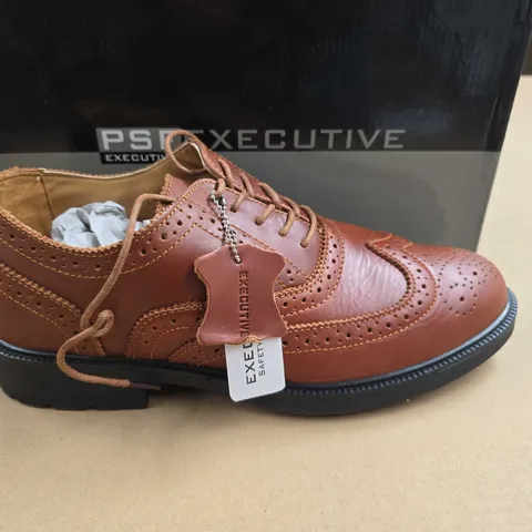 BRAND NEW BOXED PSF EXECUTIVE SAFETY SHOES IN BROWN - UK 11