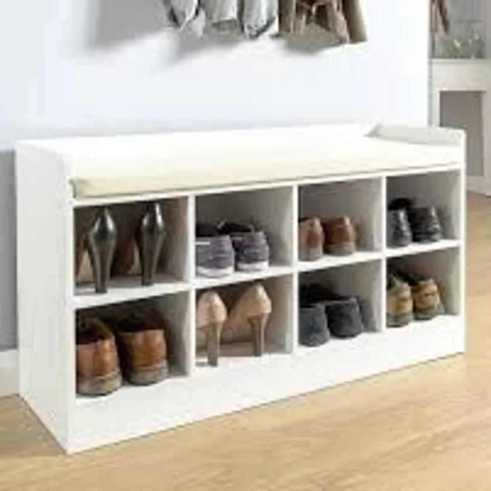 BOXED GFW KEMPTON SHOE BENCH - WHITE (1 BOX)