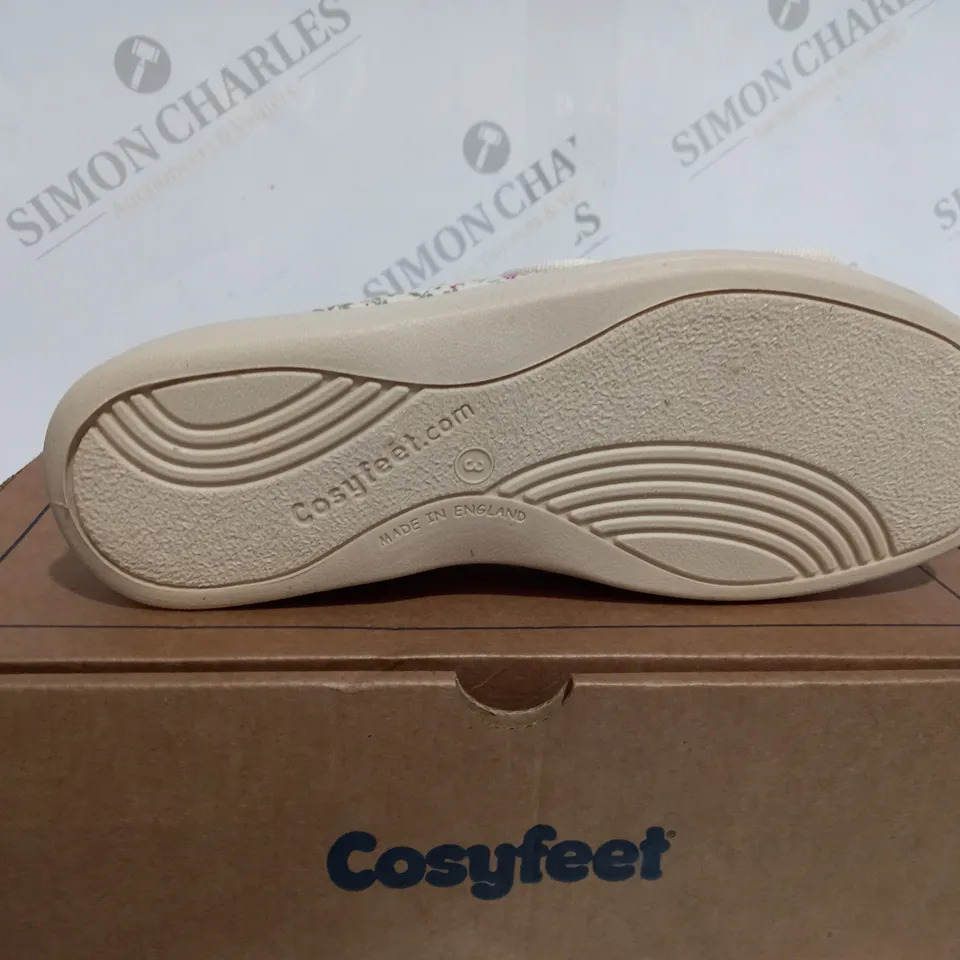 BOXED COSYFEET FLOWER PRINT SHOE - SIZE UK 3