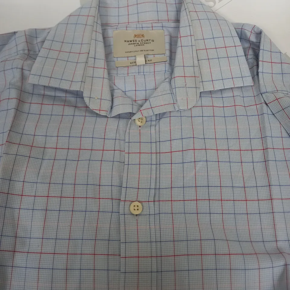 HAWES & CURTIS EXTRA SLIM FIT CHEQUERED SHIRT BLUE/RED/WHITE - 15/33