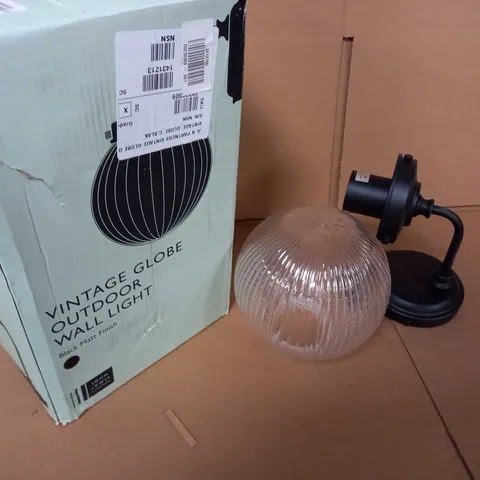 BOXED JOHN LEWIS MATT BLACK VINTAGE GLOBE OUTDOOR WALL LIGHT