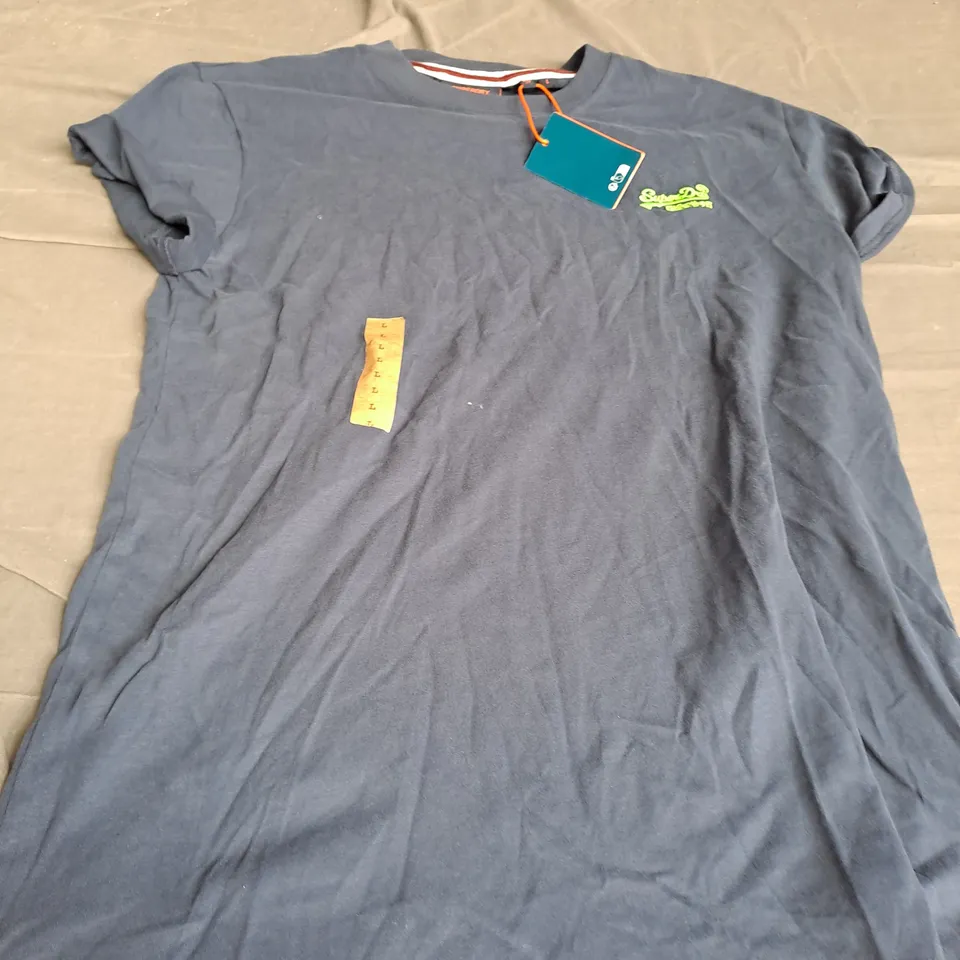 SUPERDRY NAVY BLUE T-SHIRT SIZE L 