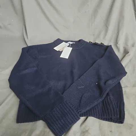 MANGO BLUE XS JUMPER WITH LAPEL BUTTONS WITH TAGS