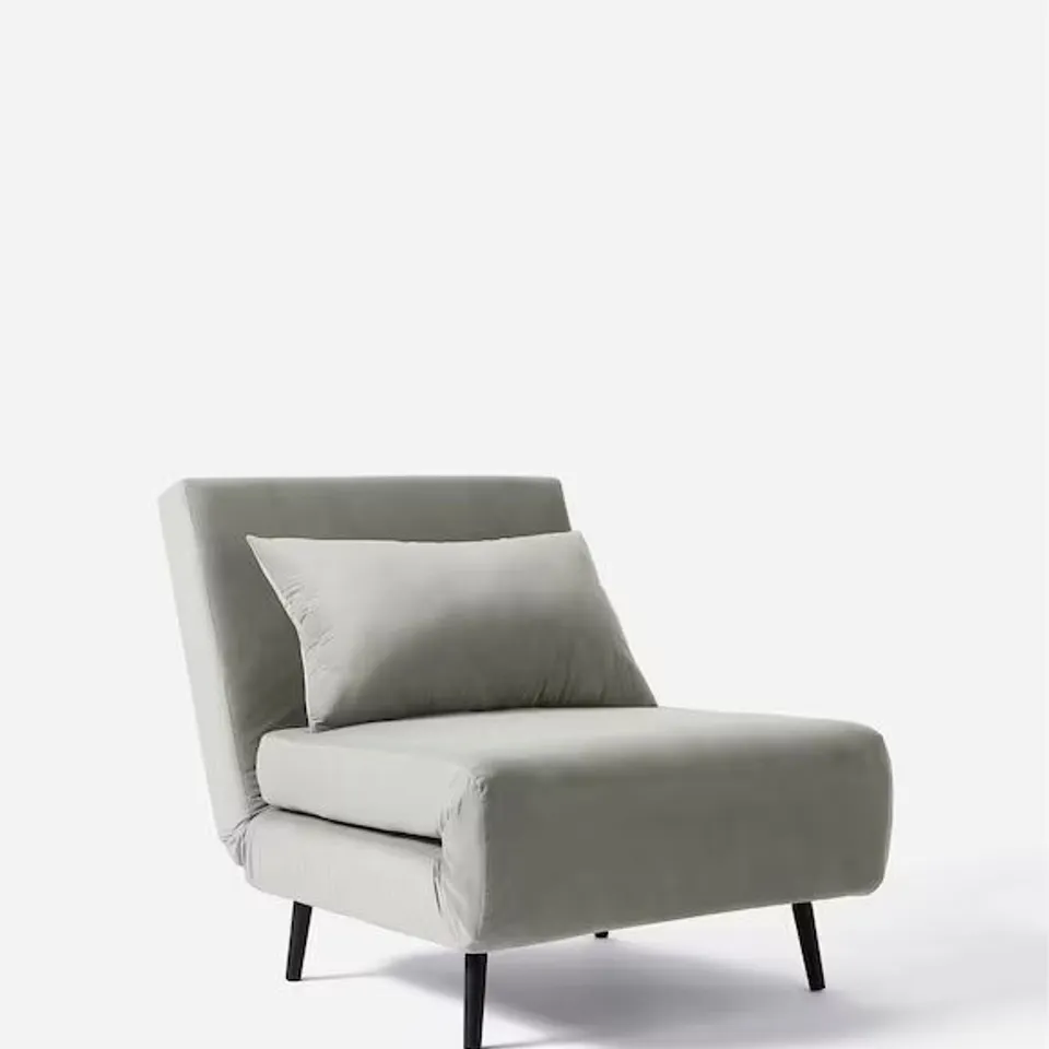 LENA VELVET CHAIR BED GREY