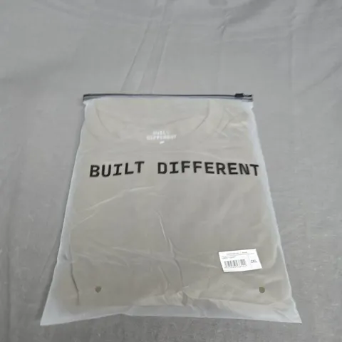 BAGGED BUILT DIFFERENT KHAKI CREW T-SHIRT SIZE 3XL