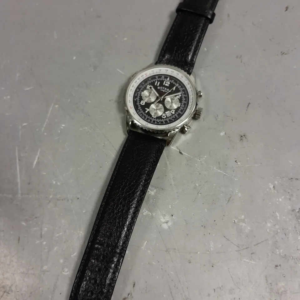 ROTARY CHRONOGRAPH BLACK DIAL WATCH