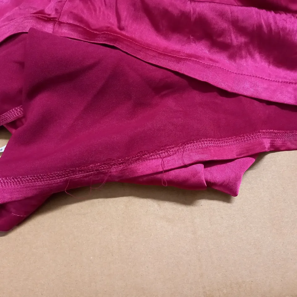 CLUB L LONDON BERRY RUCHED COWL MAXI DRESS - SIZE 10 