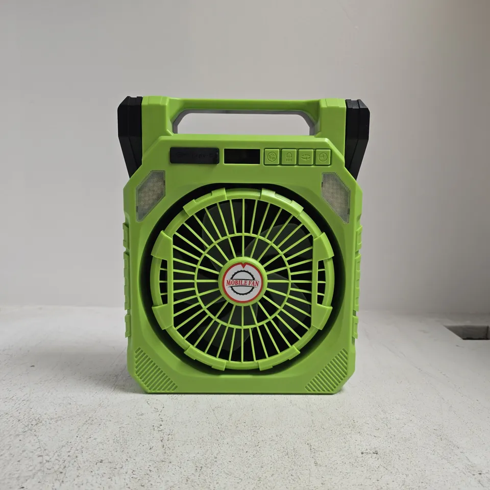 BOXED SOLAR FOLDABLE FAN IN GREEN