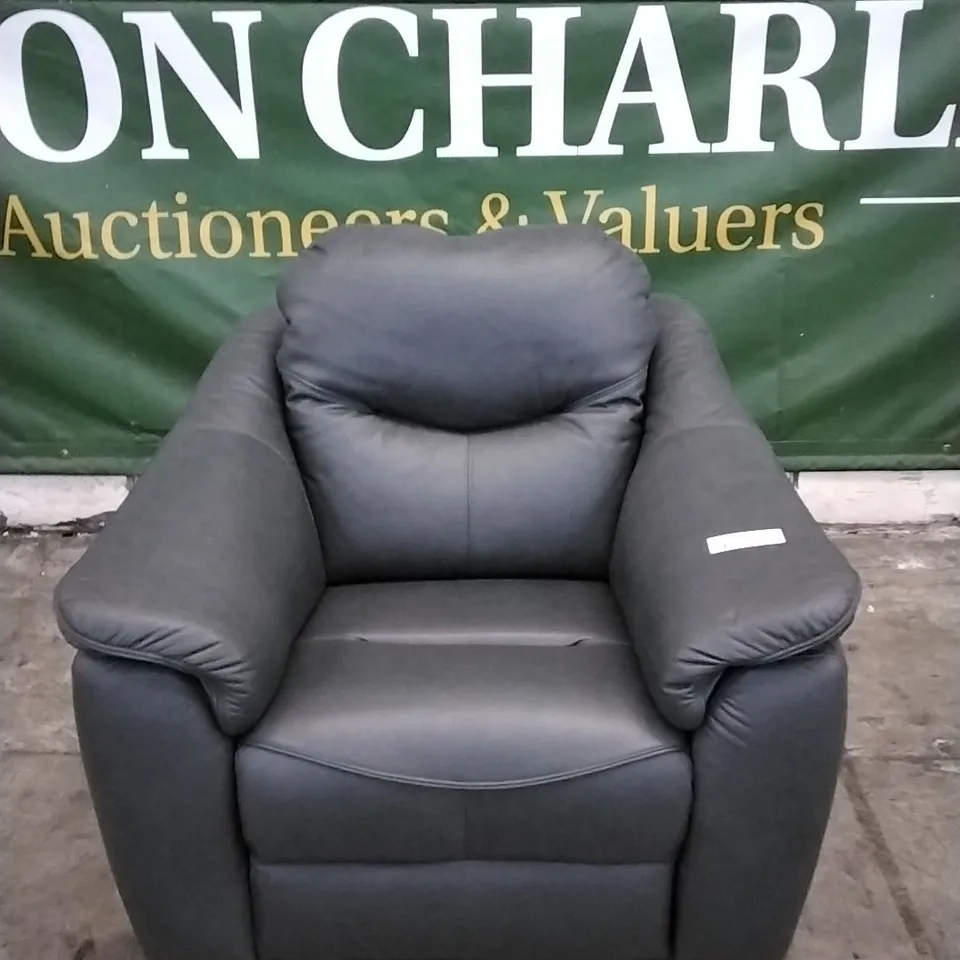 QUALITY BRITISH DESIGNED & MANUFACTURED G PLAN JACKSON POWER RECLINER ARMCHAIR CAMBRIDGE PETROL BLUE LEATHER