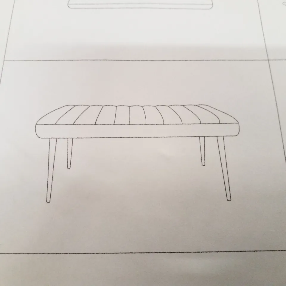 BOXED BLACK VELVET UPHOLSTERED BENCH