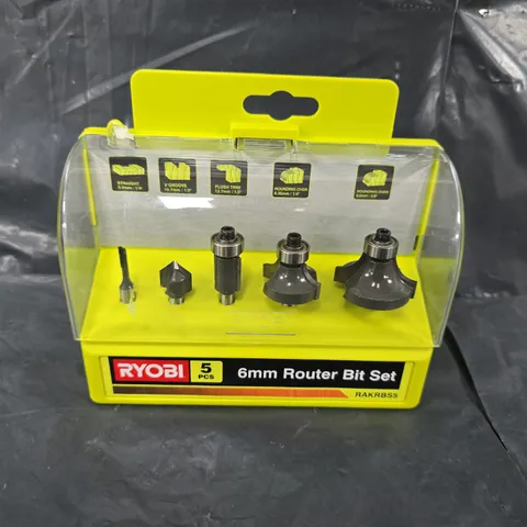 RYOBI RAKRBS5 5-PIECE ROUTER CUTTERS 6MM SHANK