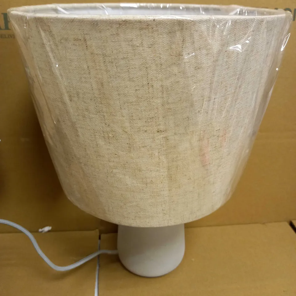 JOHN LEWIS LINNEY TABLE LAMP, LINEN SHADE, CONCRETE