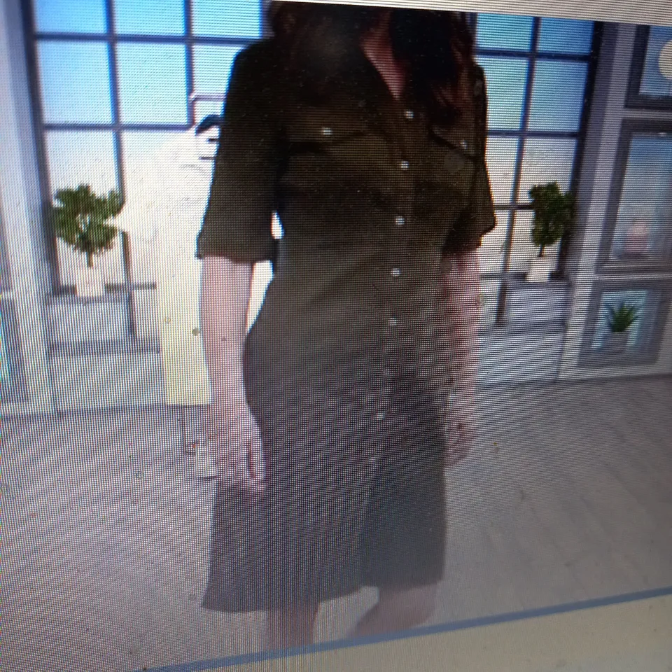 3 X BRAND NEW ELBOW SLEEVE BUTTON UP STRETCH DENIM DRESS BY NINA LEONARD DARK OLIVE 4XL