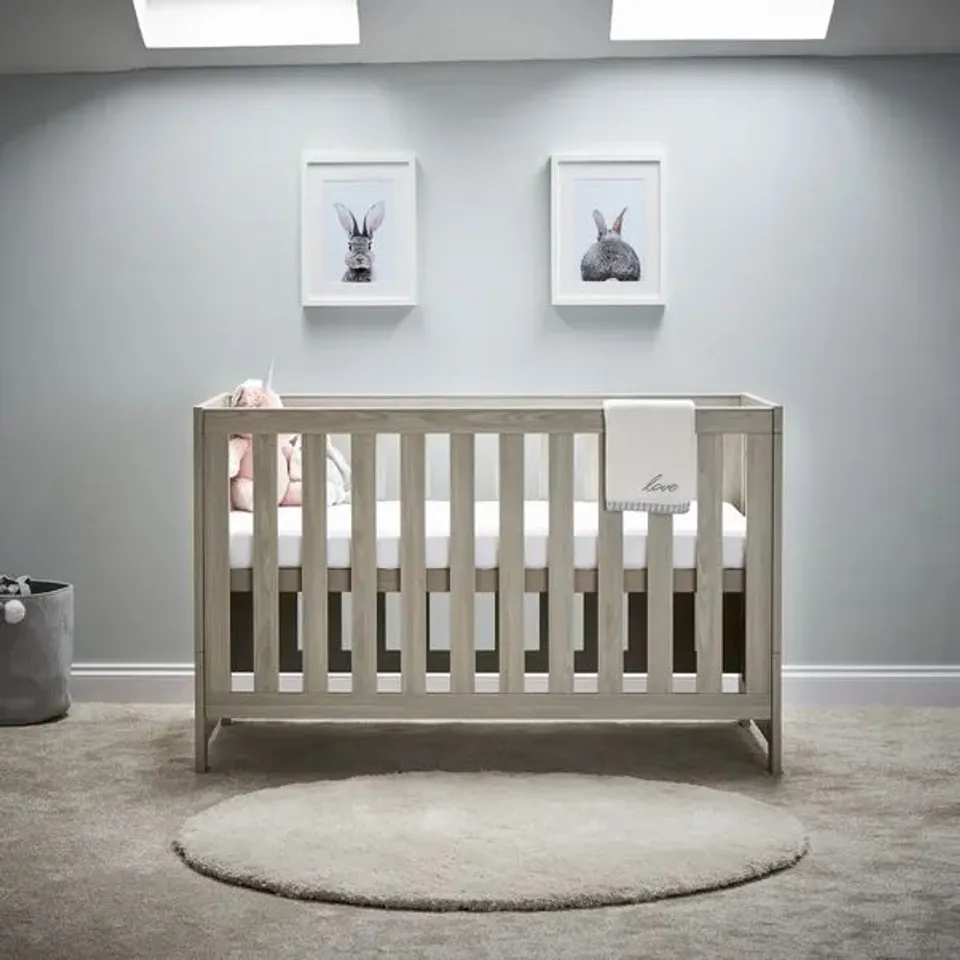 BOXED OBABY NIKA COT BED- GREY WASH (2 BOXES)