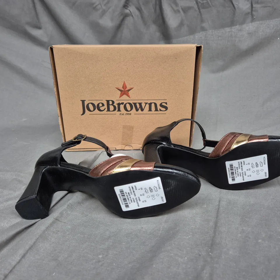 BOXED PAIR OF JOE BROWNS UK 8 STRAP HEEL 