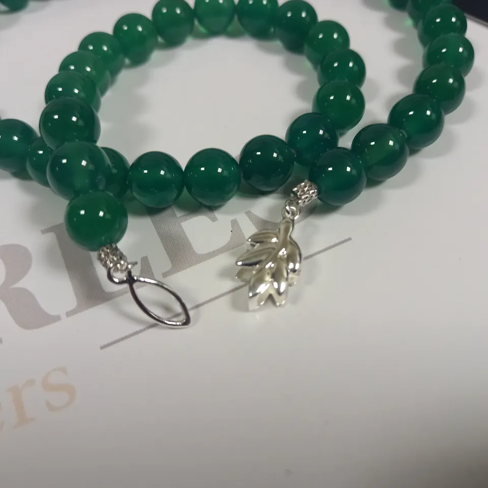 MARGARET QUON GREEN BEAD BRACELET