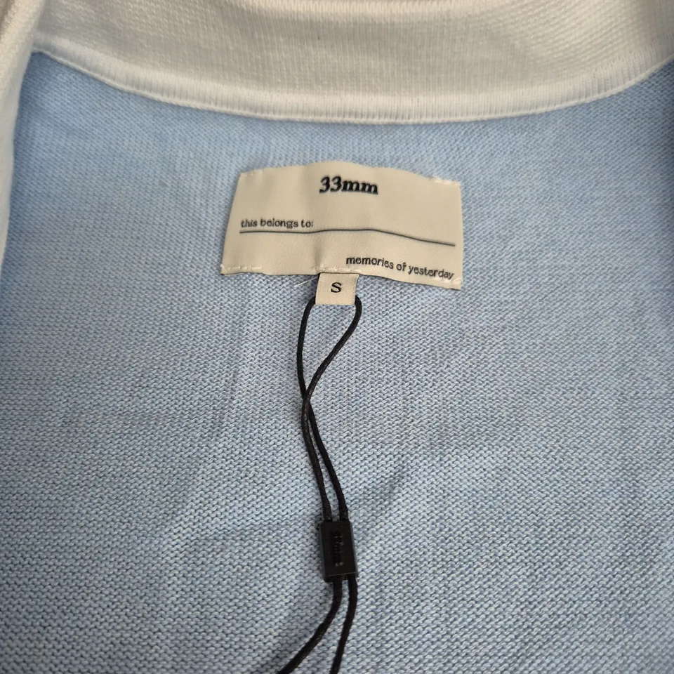 33MM KNITTED PANEL SHIRT – BLUE/WHITE – SIZE S