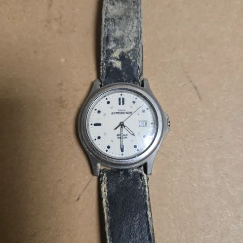UNBOXED TIMEX EXPEDITION WATCH WITH OFF WHITE DIAL AND LEATHER STRAP