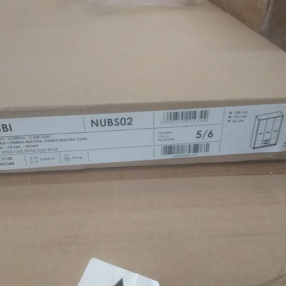 BOXED NUBI WARDROBE 3 DOOR 2 DRAW 