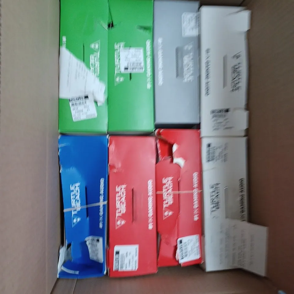 BOX OF APPROXIMATELY 8 GAMING HEADSETS 